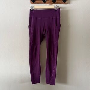 Fabletics PureLuxe Purple Workout Leggings with Pockets Athleisure Chic size M